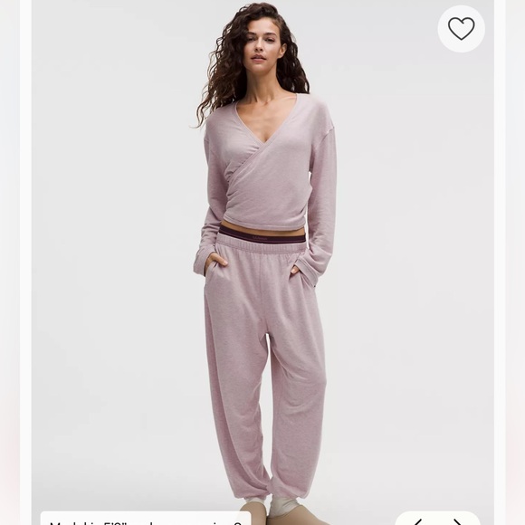 Lululemon BeCalm Wrap-Front Long-Sleeve Shirt/Heathered Porcelain Pink/ XS/ NWT - Picture 2 of 7